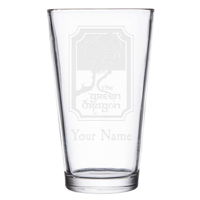 Lord Of The Rings The Green Dragon Pub Personalized Laser Engraved Pint Glass