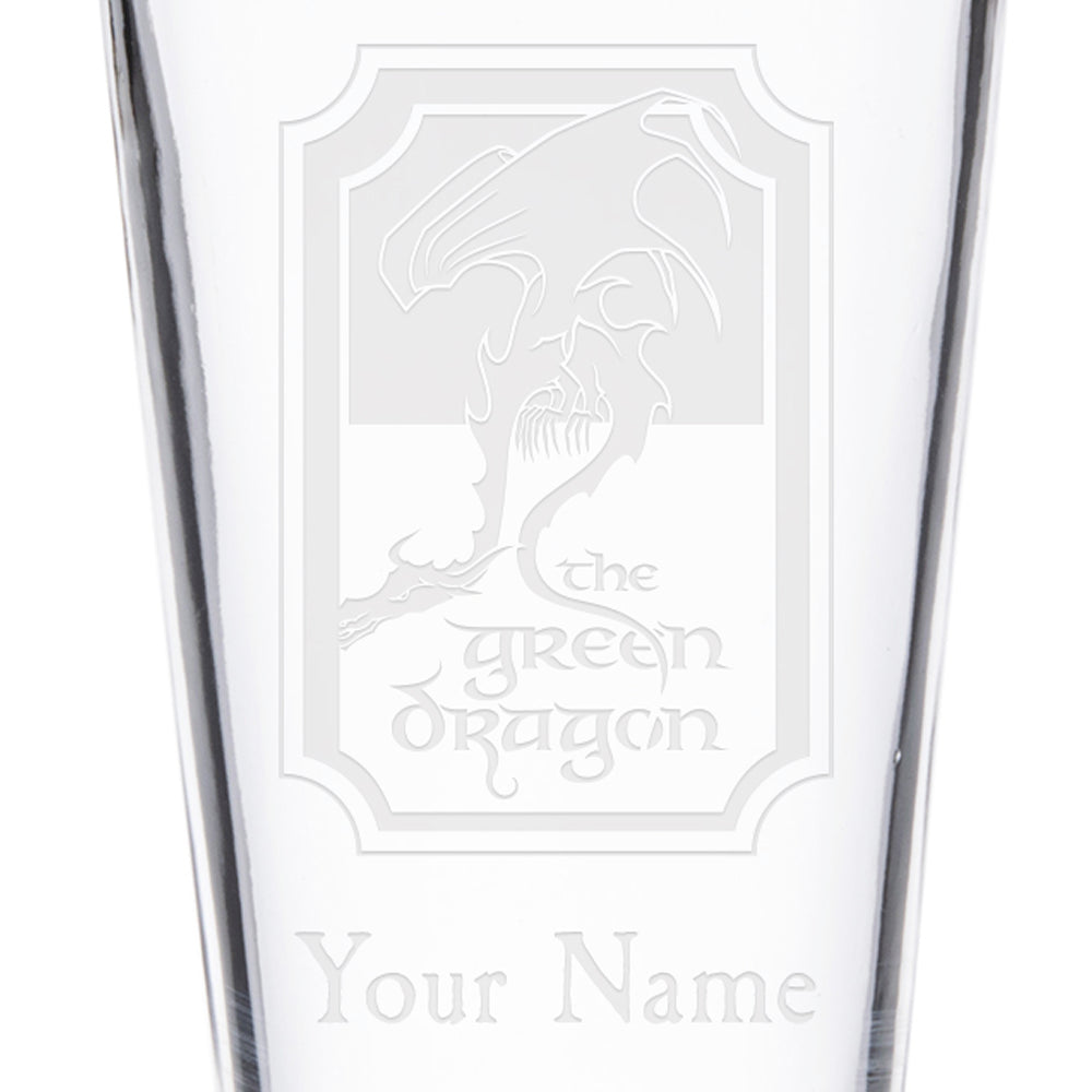 Lord Of The Rings The Green Dragon Pub Personalized Laser Engraved Pint Glass