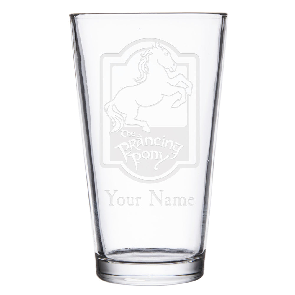 Lord Of The Rings The Prancing Pony Pub Personalized Laser Engraved Pint Glass