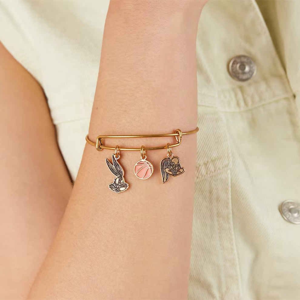 Looney Tunes Bugs and Lola Trio Charm Gold Bracelet