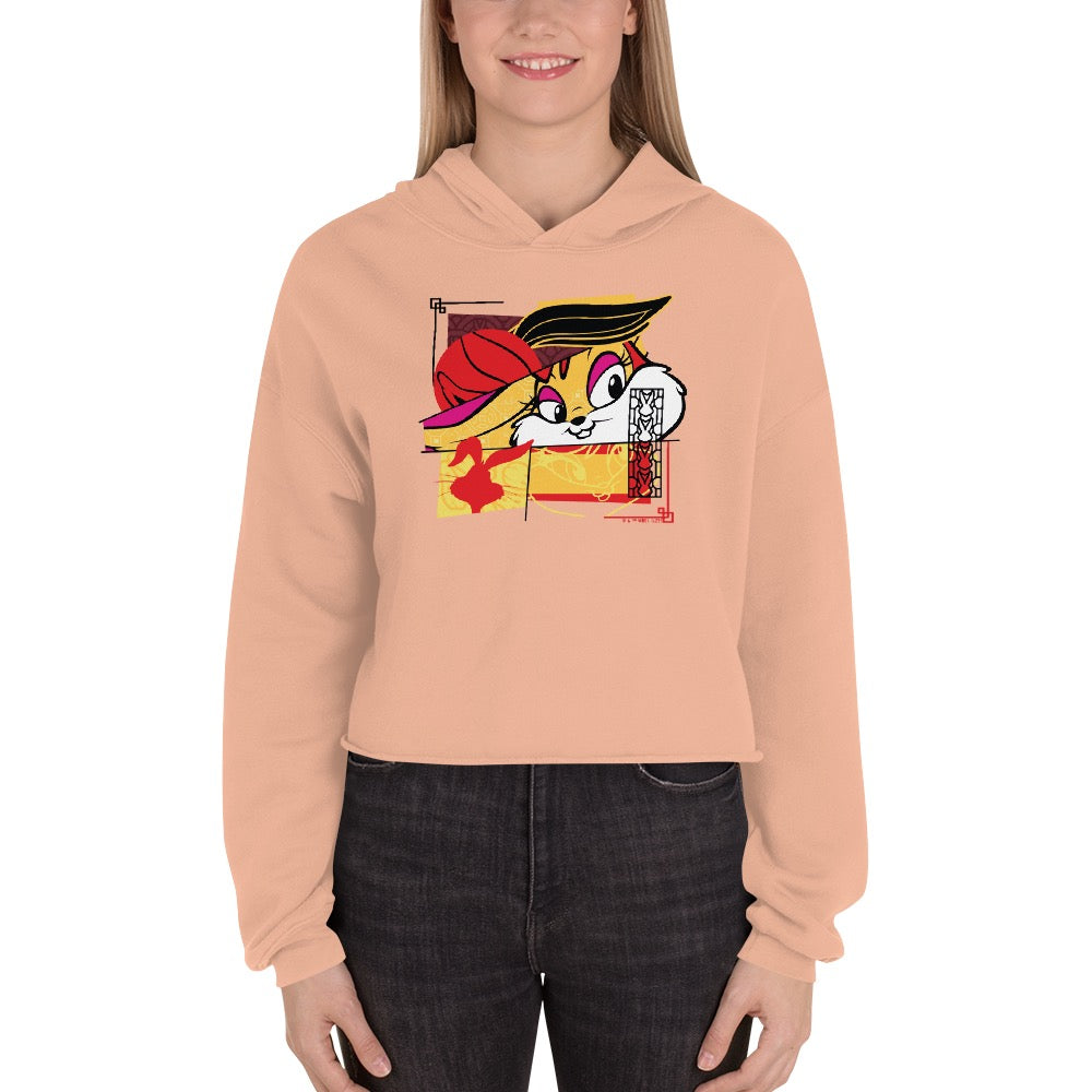 Looney Tunes Lola New Year Women's Fleece Crop Hooded Sweatshirt
