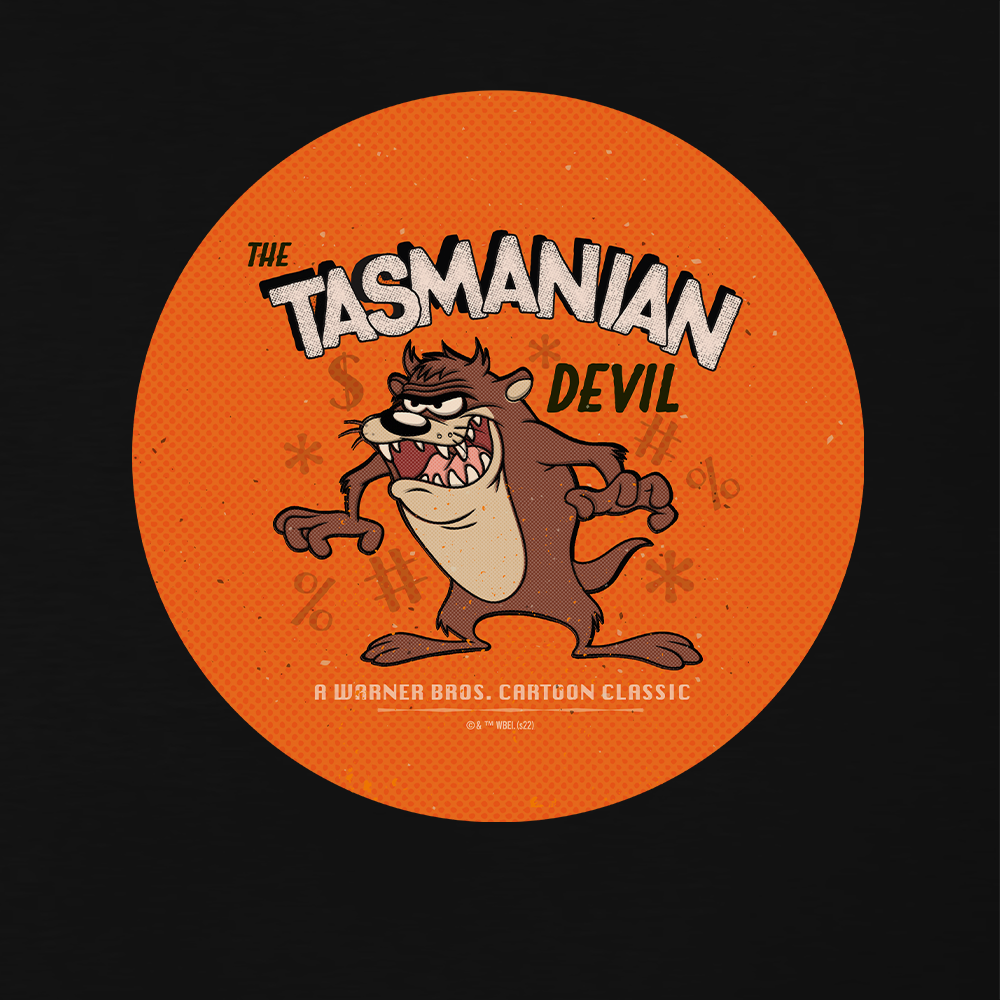 Looney Tunes Tasmanian Devil Circle Adult T-Shirt