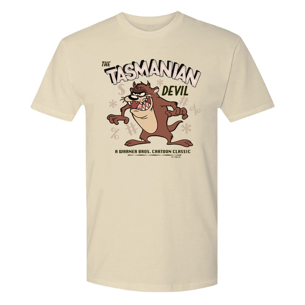 Looney Tunes Tasmanian Devil Grawlix Adult T-Shirt