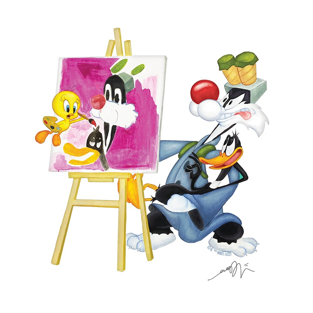 Looney Tunes Tweety Bird Painting Sylvester Raglan