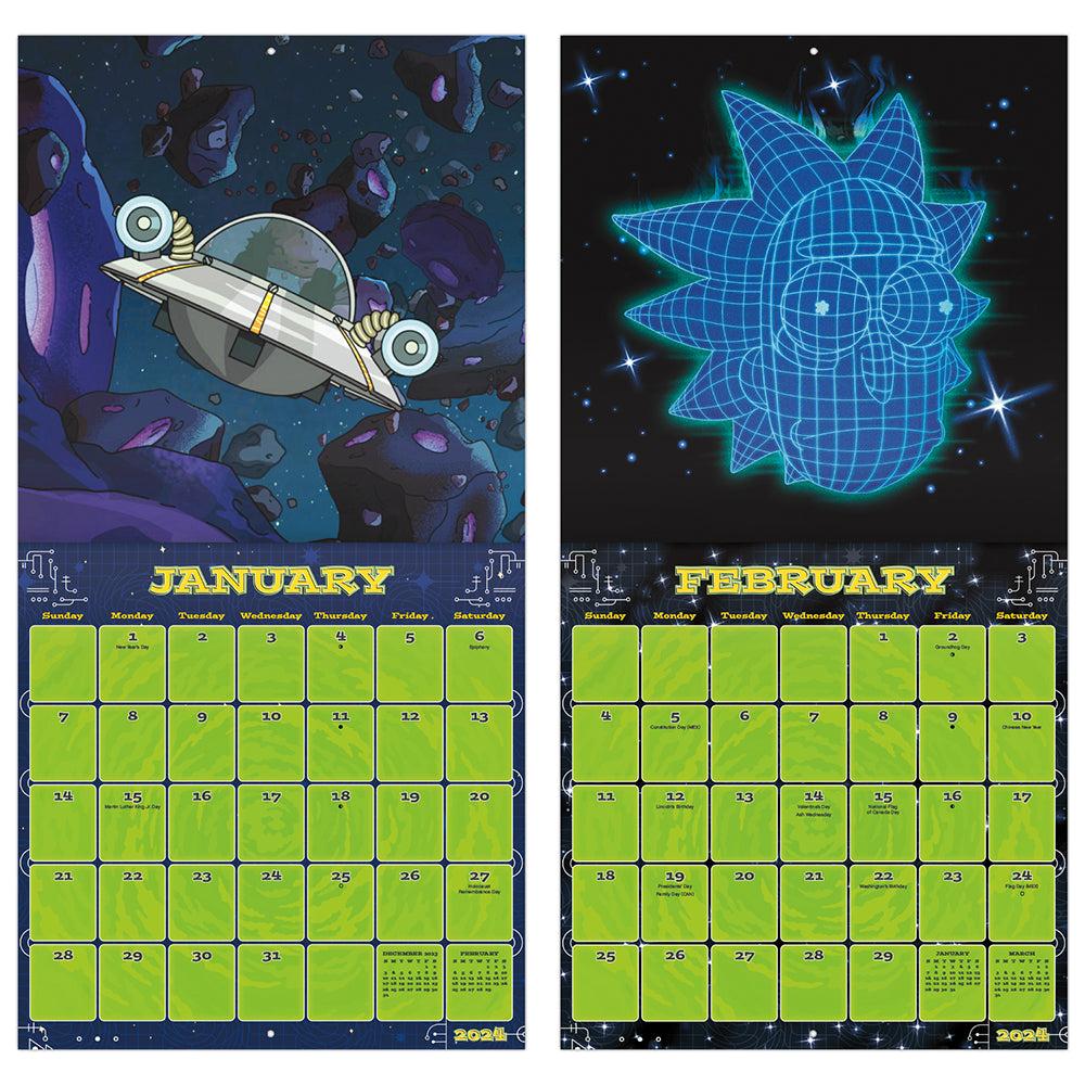 Rick and Morty 16-Month 2024 Mini Calendar