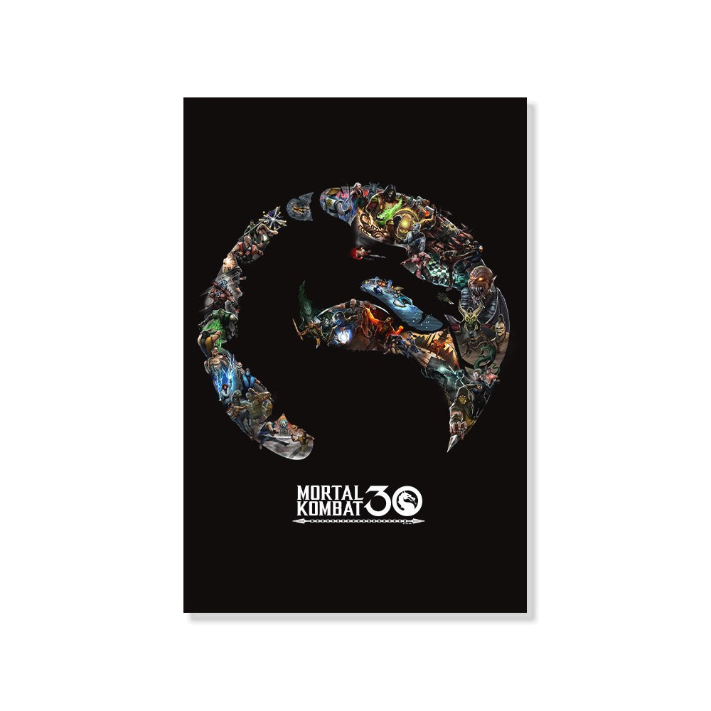 Mortal Kombat 30th Anniversary Logo Premium Satin Poster