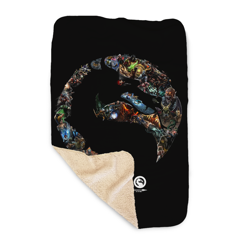 Mortal Kombat 30th Anniversary Logo Sherpa Blanket