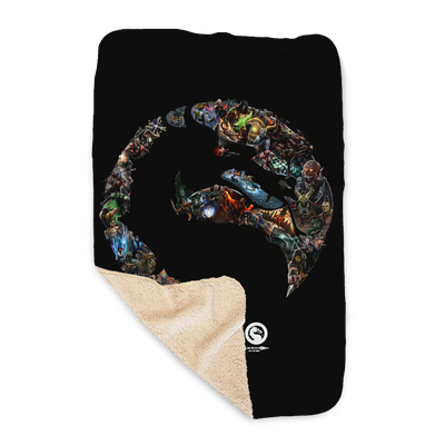 Exclusive Mortal Kombat 30th Anniversary Logo Sherpa Blanket
