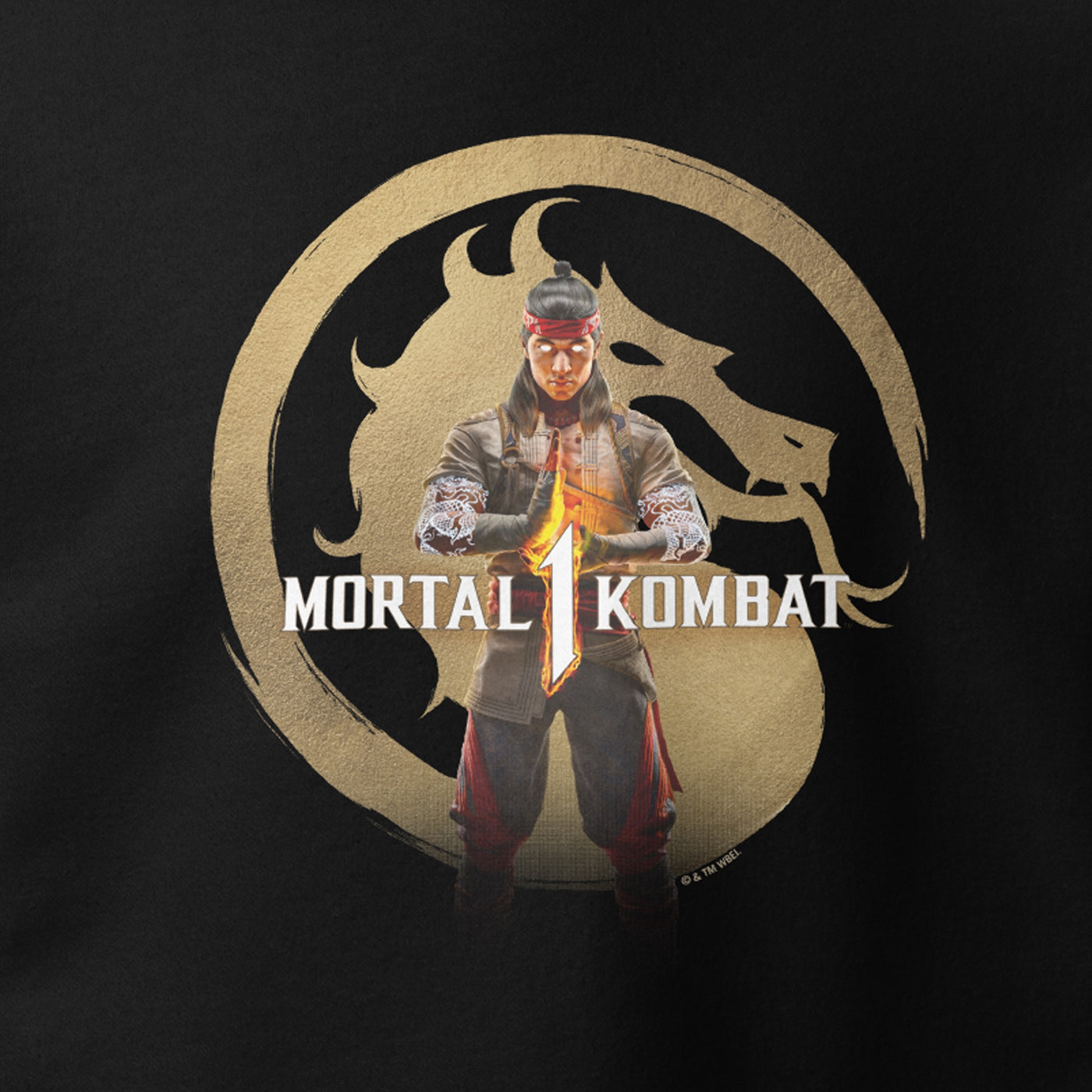 Exclusive Mortal Kombat 1 Gold Logo Adult Hoodie