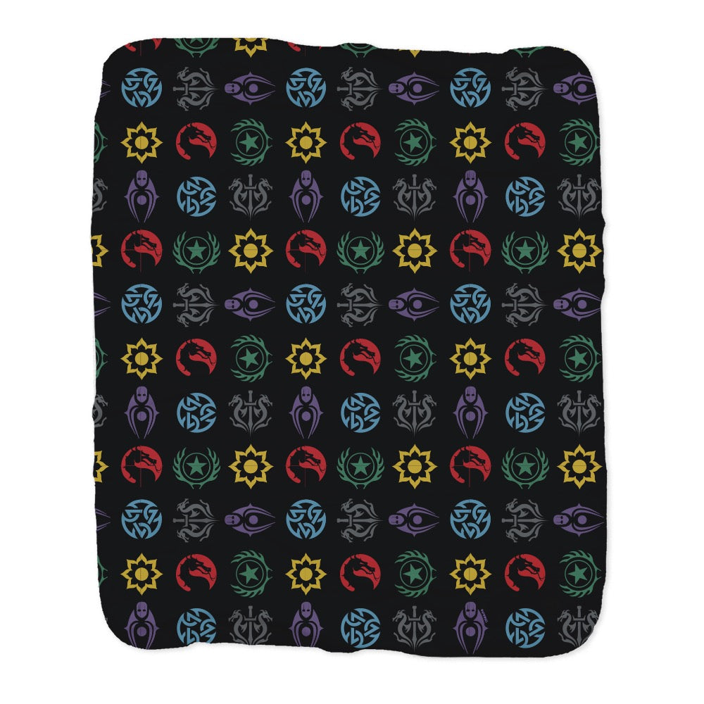 Mortal Kombat Emblem Pattern Sherpa Blanket