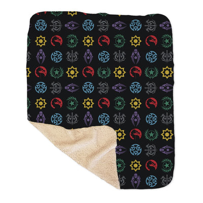 Mortal Kombat Emblem Pattern Sherpa Blanket
