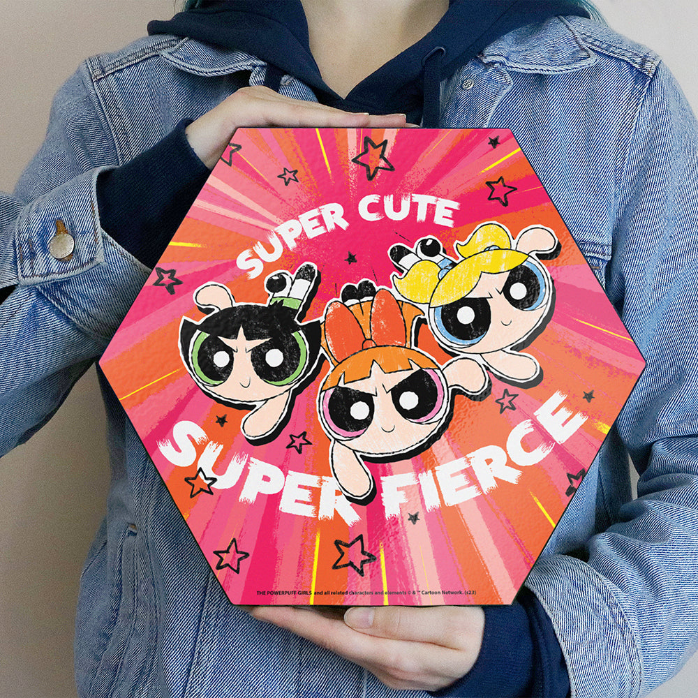 The Powerpuff Girls Super Cute Super Fierce Knexagon Wood Print