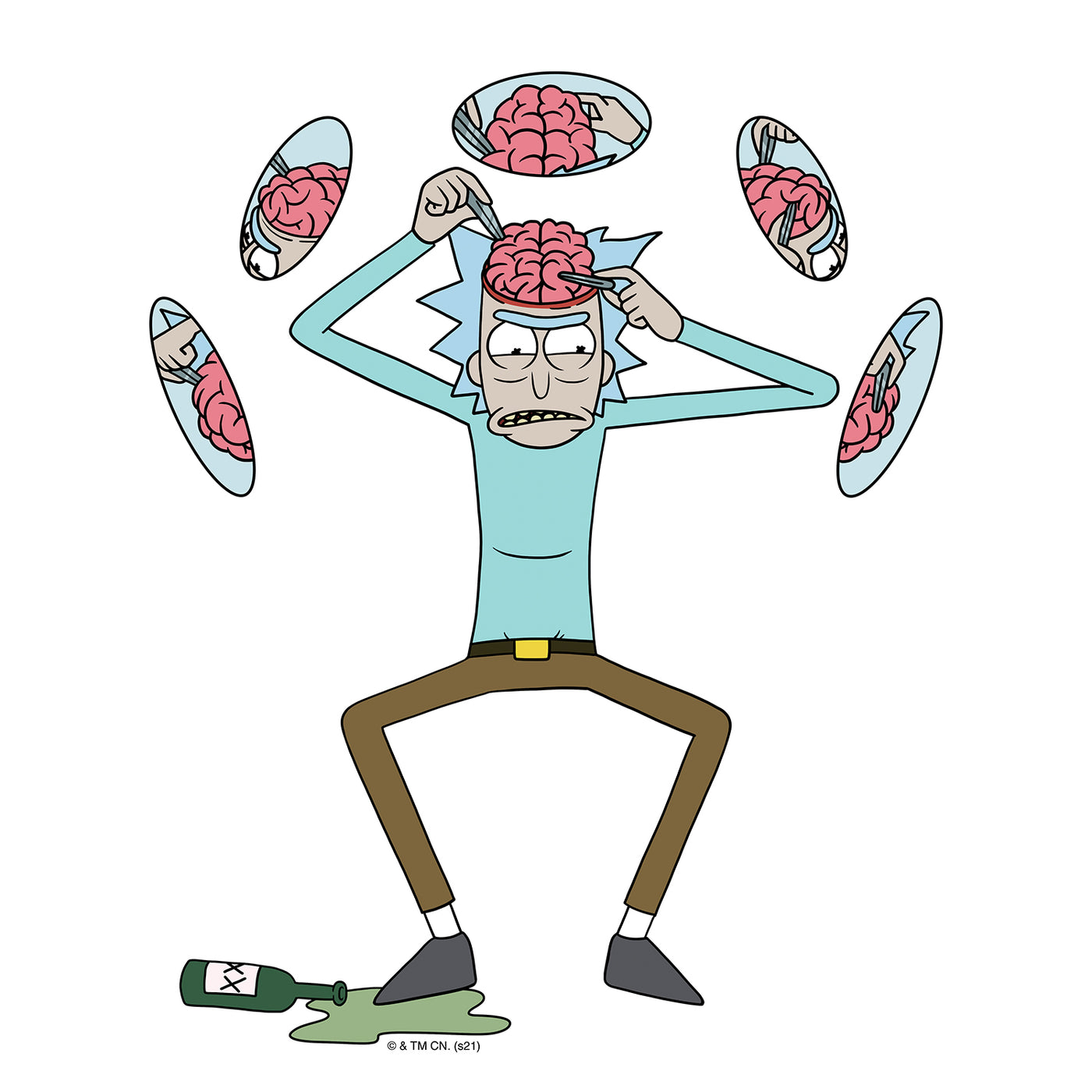 Rick and Morty Brain Tweezer Season 5 Episode 2 Adult Short Sleeve T-Shirt