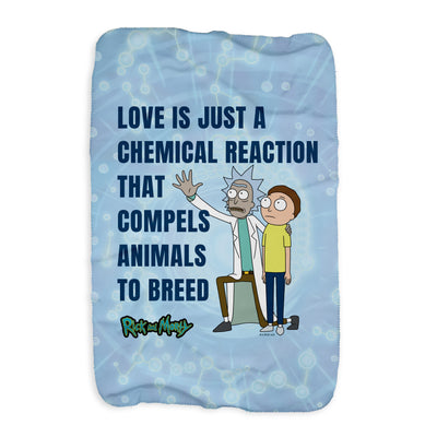Rick and Morty Chemical Reaction Sherpa Blanket