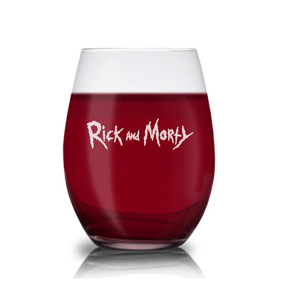Rick and Morty Logo Laser Engraved Stemless Wine Glass