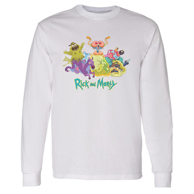 Rick and Morty Monster Montage Adult Long Sleeve T-Shirt