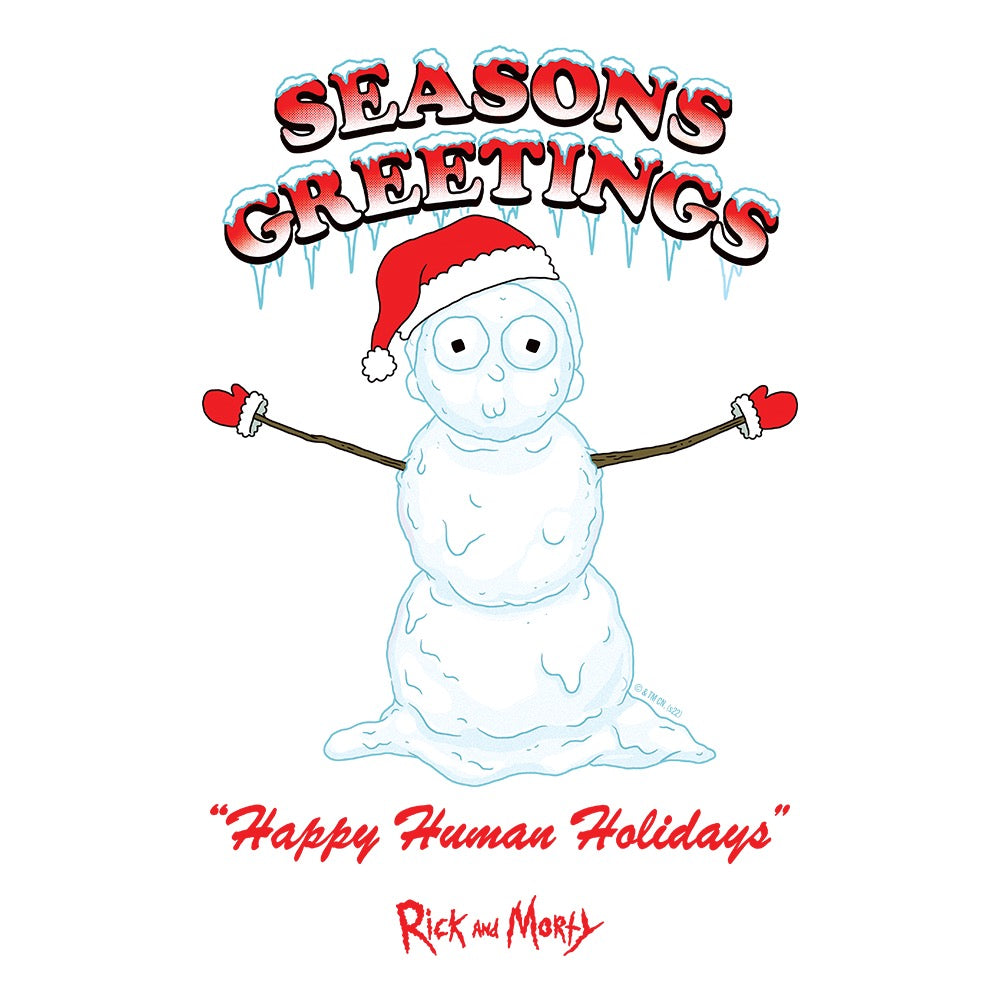 Rick and Morty Seasons Greetings Unisex 3/4 Sleeve Raglan Shirt