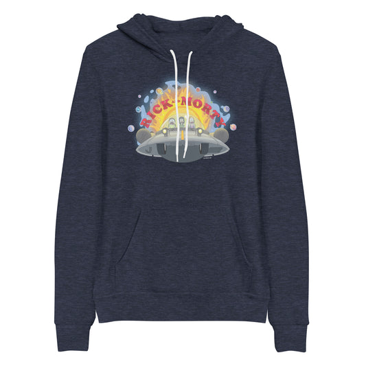 Rick & morty spaceship unisex hoodie - navy