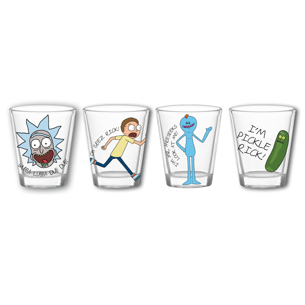 Rick and Morty Clear Mini Glass Set
