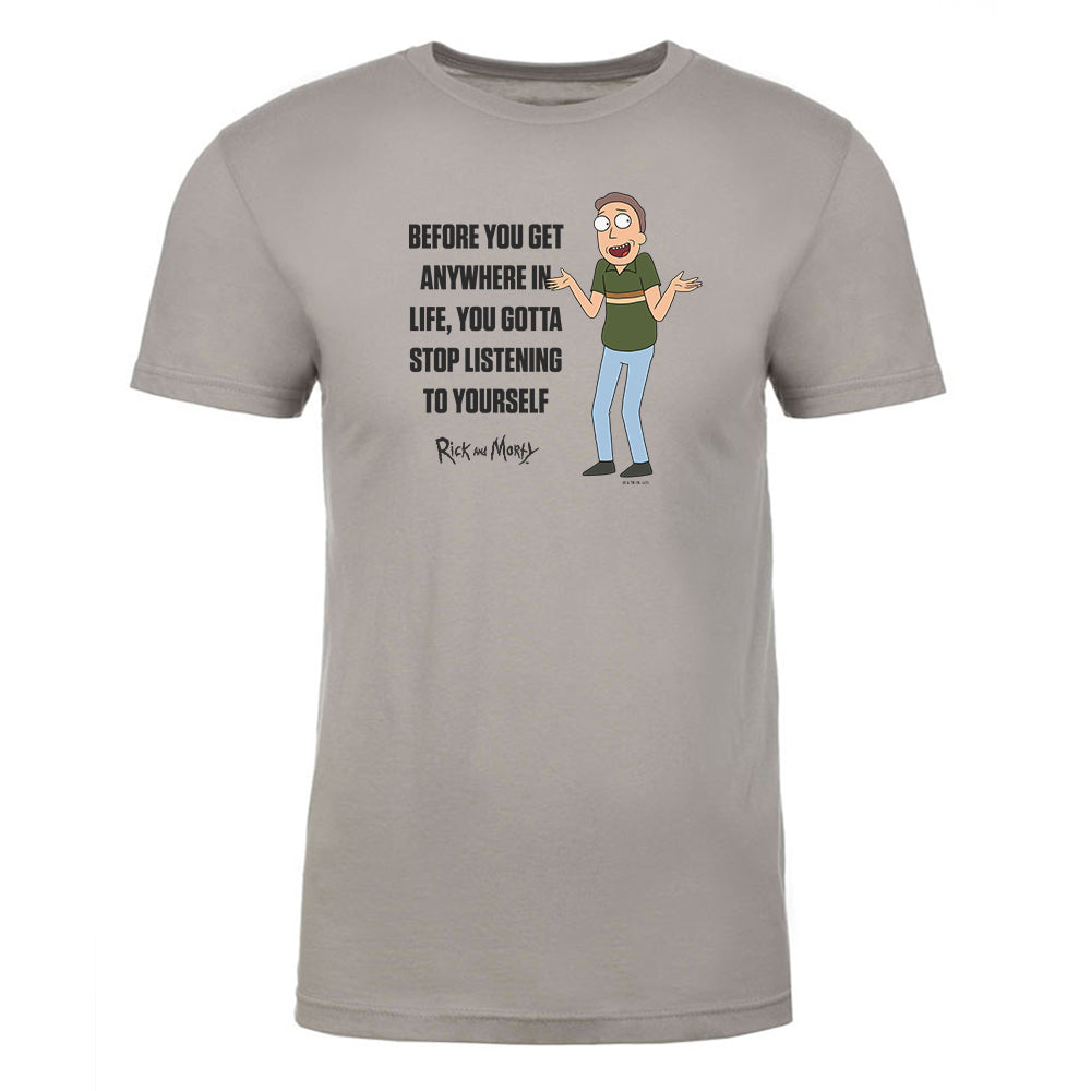 Rick and Morty Stop Listening Adult Short Sleeve T-Shirt