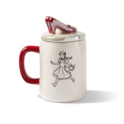 WB 100 Rae Dunn The Wizard of Oz There’s No Place Like Home Mug with Ruby Red Slipper Topper