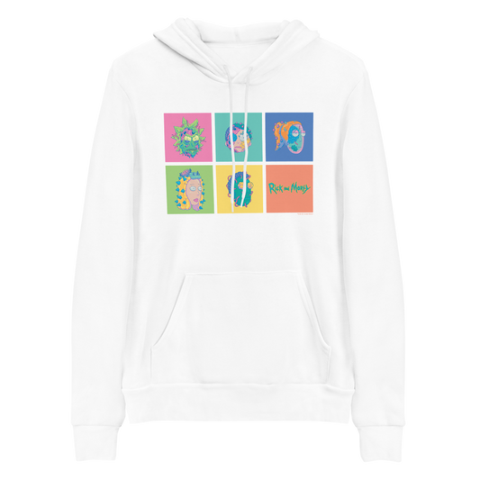 Rick and Morty Smith Family Grid Adult Fleece Hooded Sweatshirt