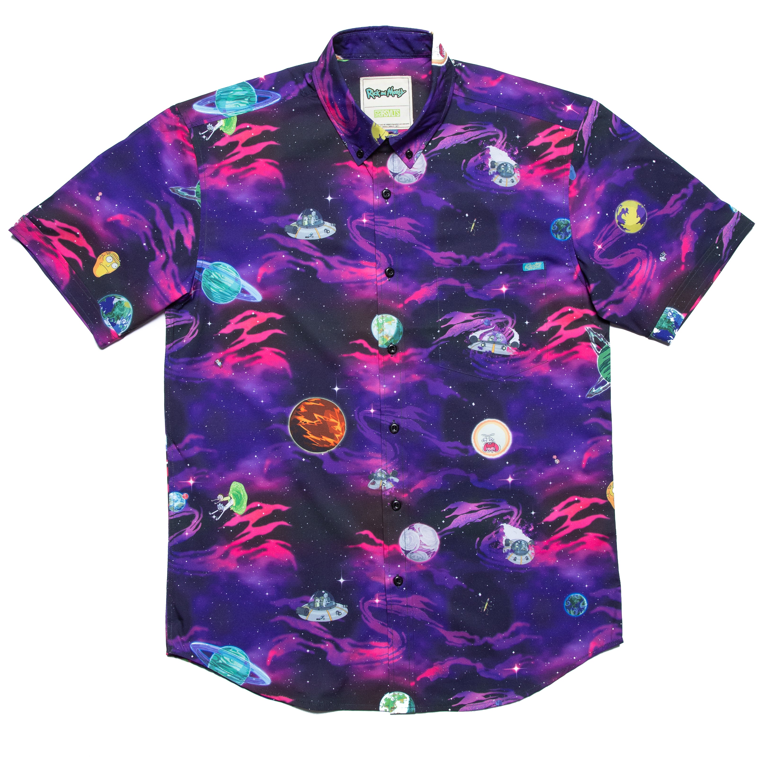 RSVLTS Rick and Morty Space KUNUFLEX Short Sleeve Shirt