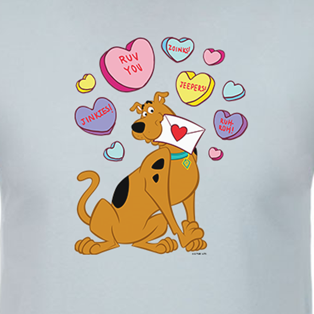 Scooby-Doo Candy Hearts Adult Short Sleeve T-Shirt
