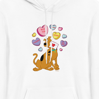 Scooby-Doo Candy Hearts Adult Fleece Hooded Sweatshirt