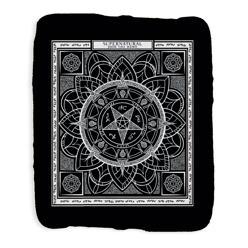 Supernatural Symbols Grey Sherpa Blanket
