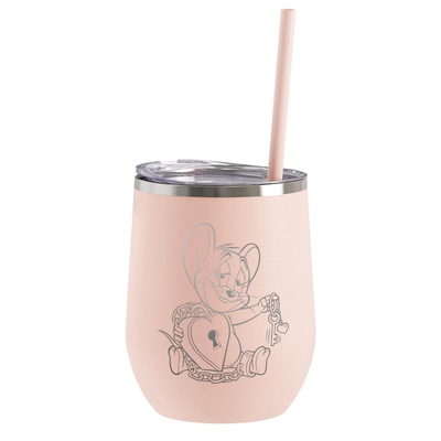 Tom and Jerry Key To My Heart Laser Engraved Wine Tumbler with Straw