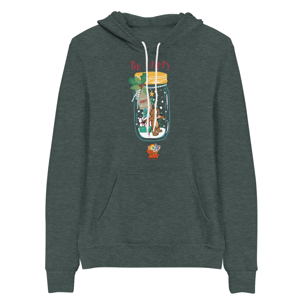 Tom and Jerry Happy Holidays Adult Fleece Hooded Sweatshirt