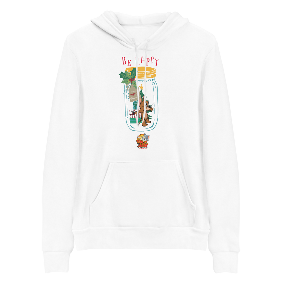 Tom and Jerry Happy Holidays Adult Fleece Hooded Sweatshirt