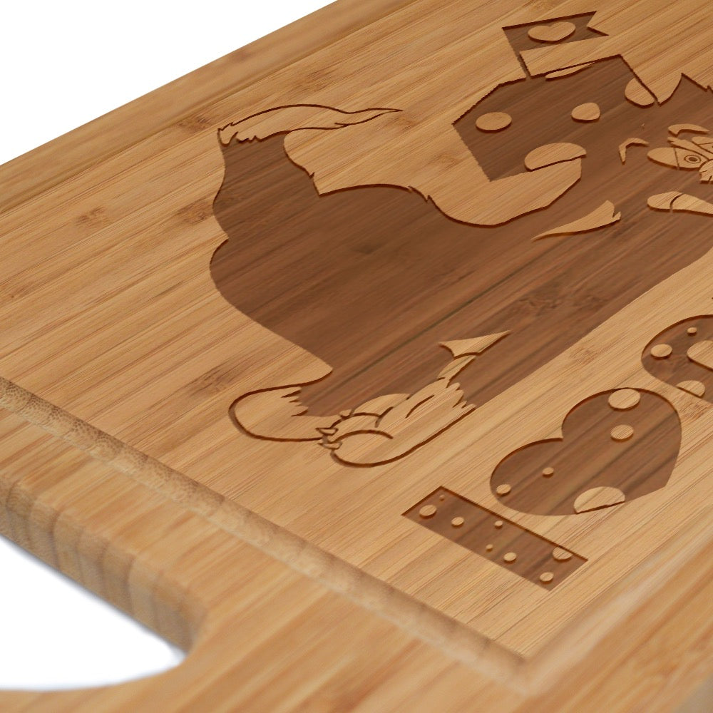 Tom and Jerry I Love Cheese Laser Engraved Cutting Board
