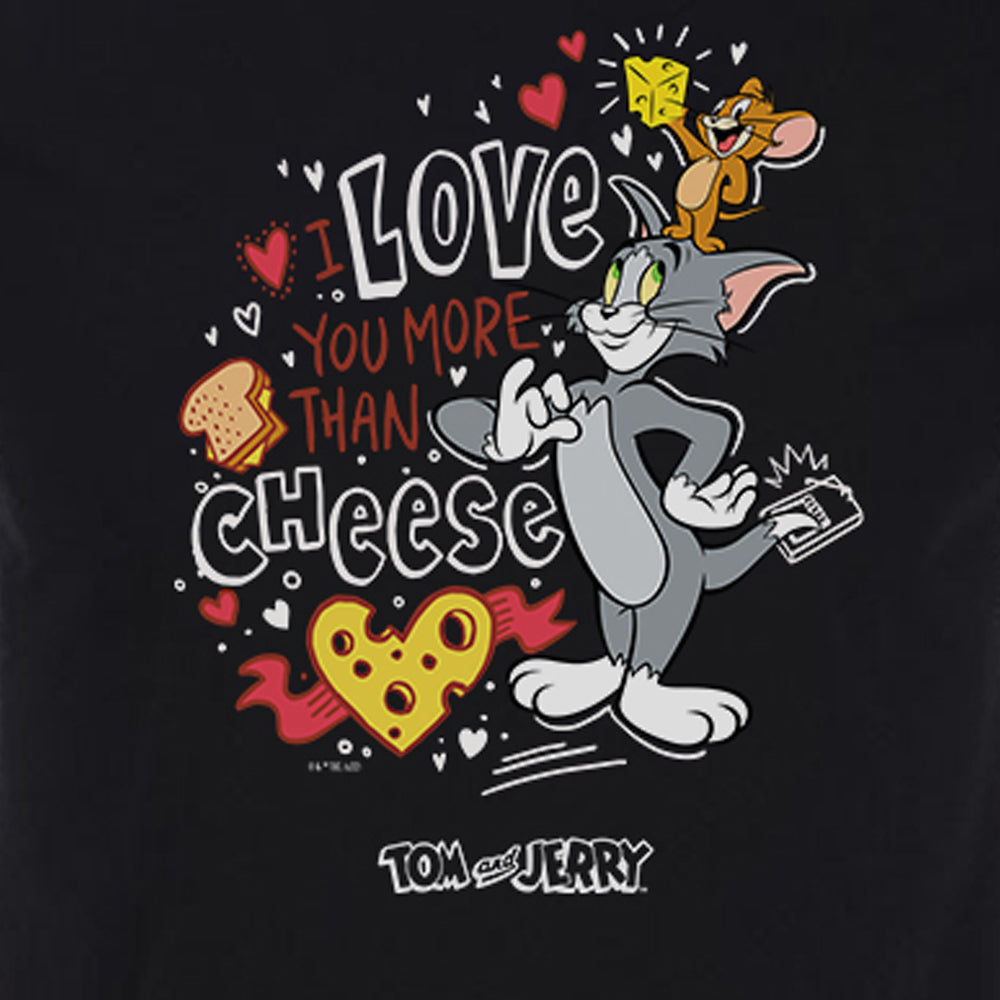 Tom and Jerry Love You More Than Cheese Adult Short Sleeve T-Shirt