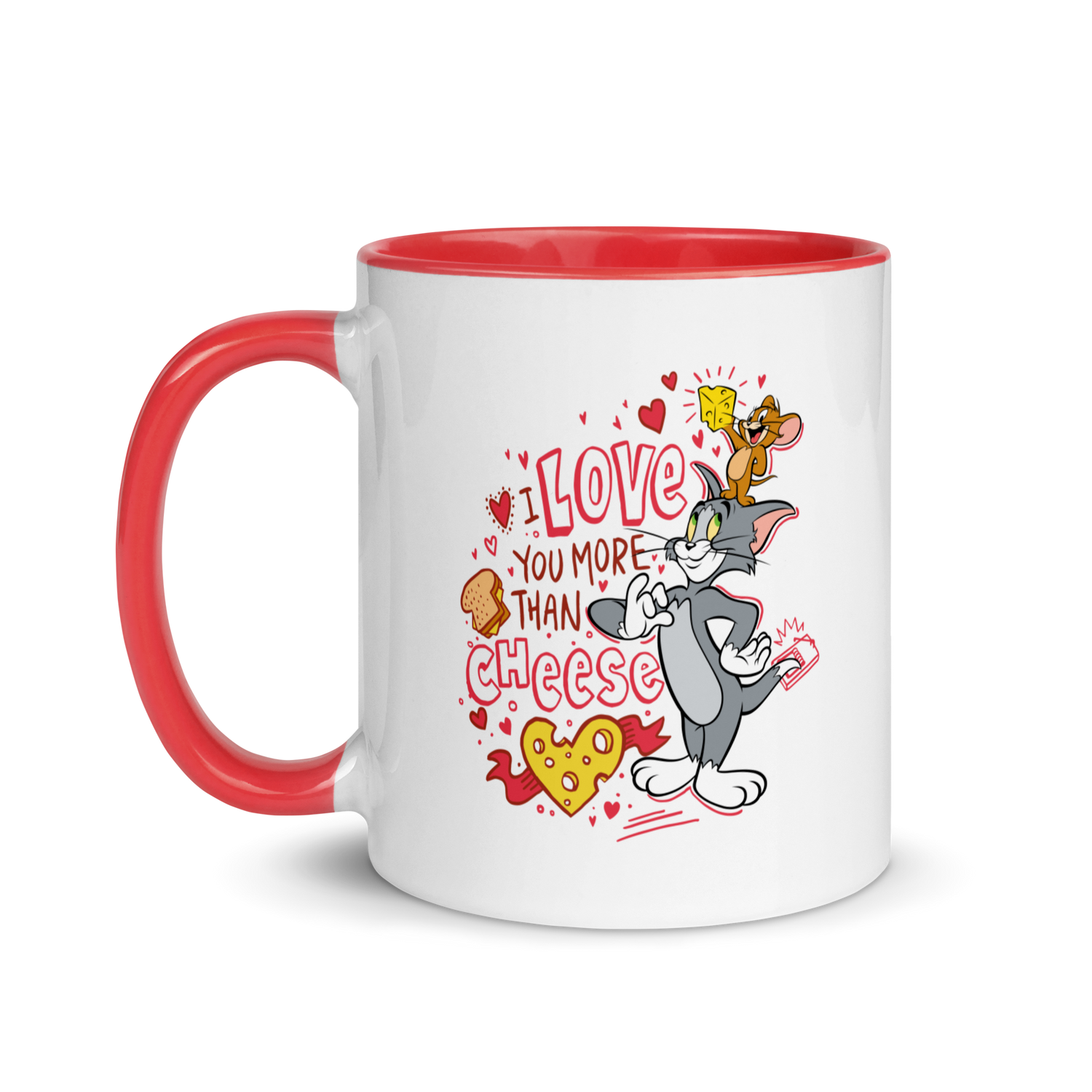 Tom and Jerry Love You More Than Cheese Two-Tone Mug