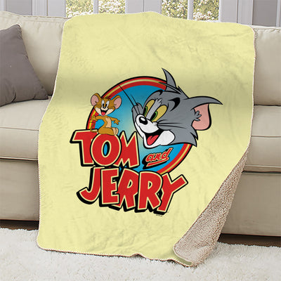 Tom and Jerry Logo Sherpa Blanket