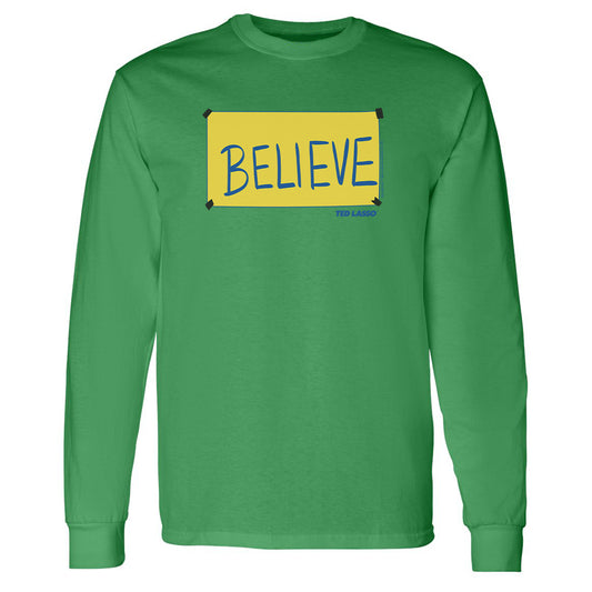 Ted lasso believe sign adult long sleeve t-shirt - green
