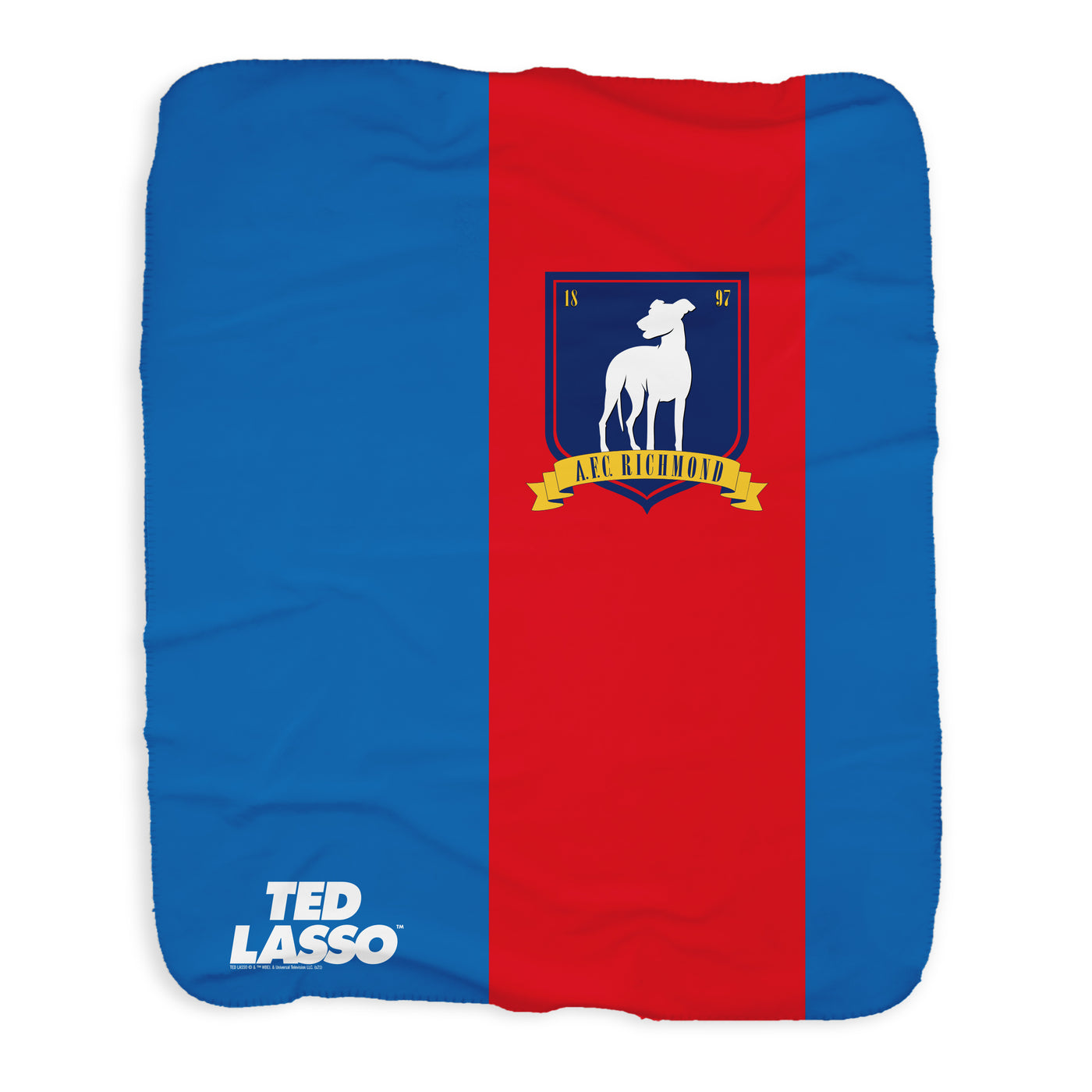 Ted Lasso A.F.C. Richmond Crest Striped Sherpa Blanket