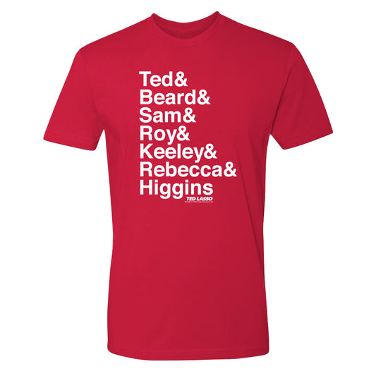 Ted lasso names t-shirt - red