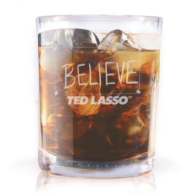 Ted Lasso Believe Laser Engraved Rocks Glass