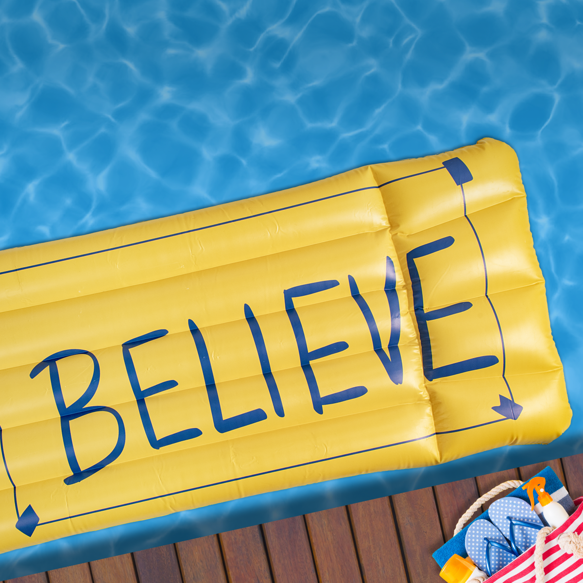 Exclusive Ted Lasso Believe Pool Float