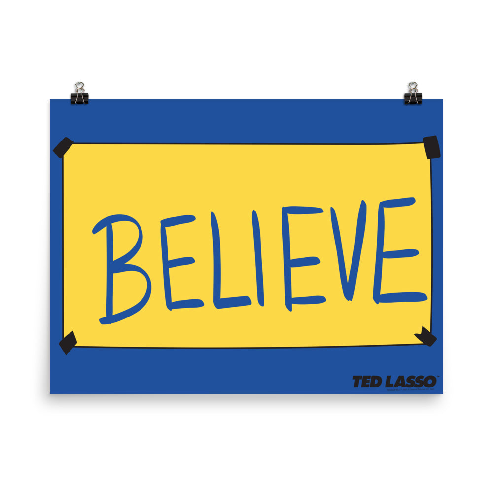 Ted Lasso Believe Sign Premium Satin Poster Ted Lasso Believe Sign Premium Satin Poster