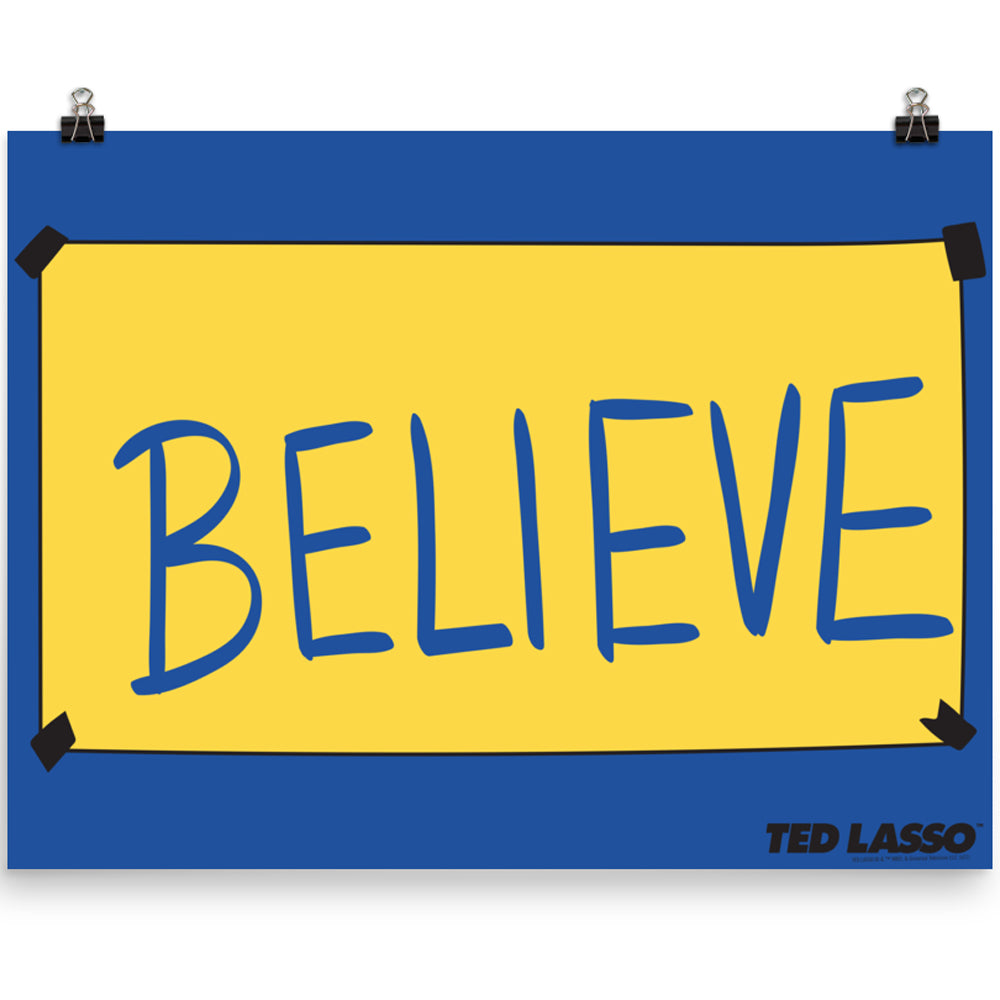 Ted Lasso Believe Sign Premium Satin Poster Ted Lasso Believe Sign Premium Satin Poster