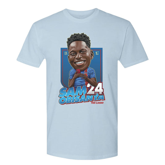 Ted lasso bobblehead adult short sleeve t-shirt - light blue