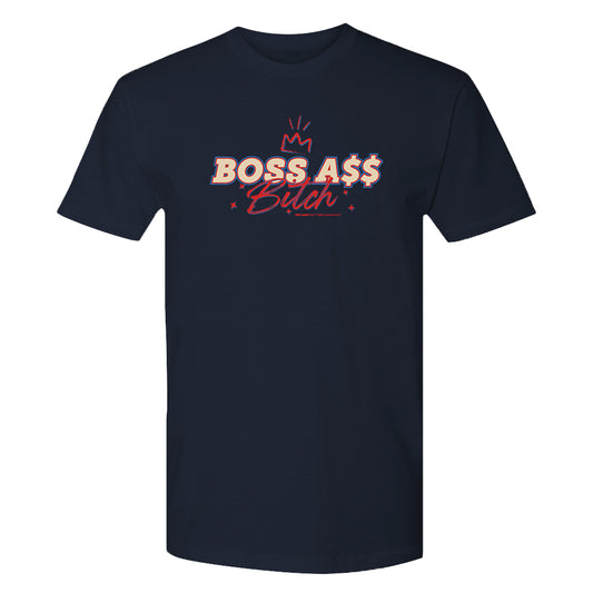 Ted lasso boss a$$ adult short sleeve t-shirt - navy