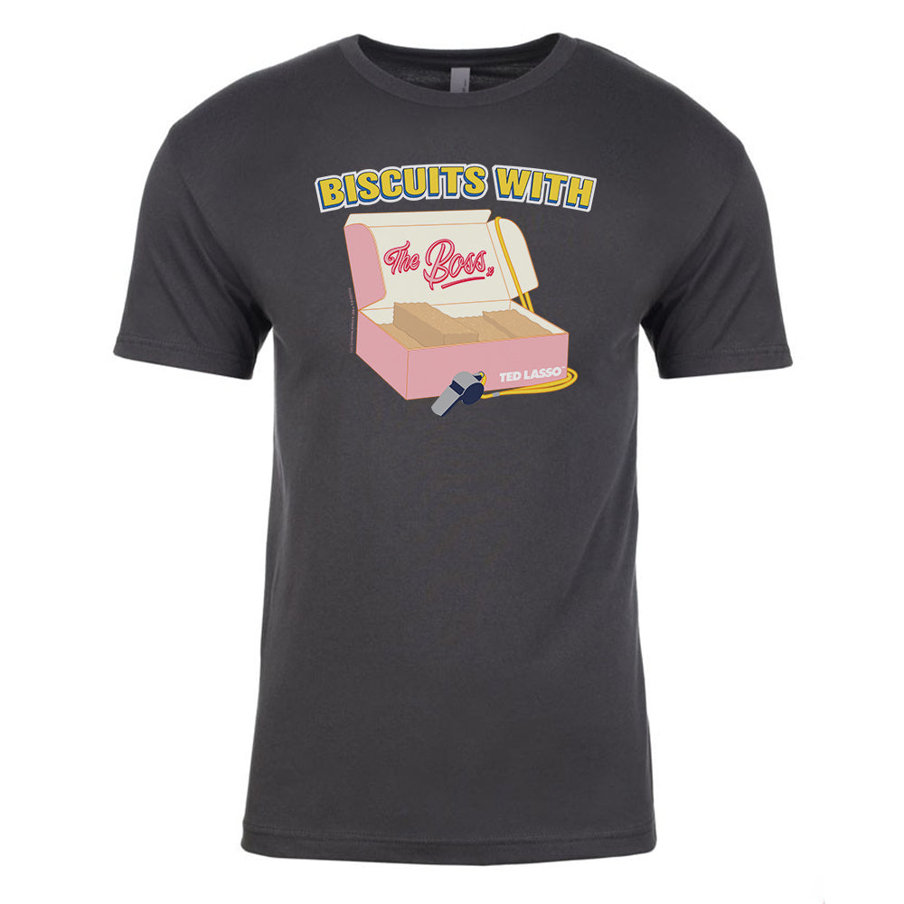 Ted Lasso Biscuits with the Boss Adult Short Sleeve T-Shirt