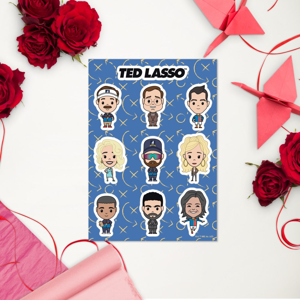 Ted Lasso Chibis Kiss Cut Sticker Sheet
