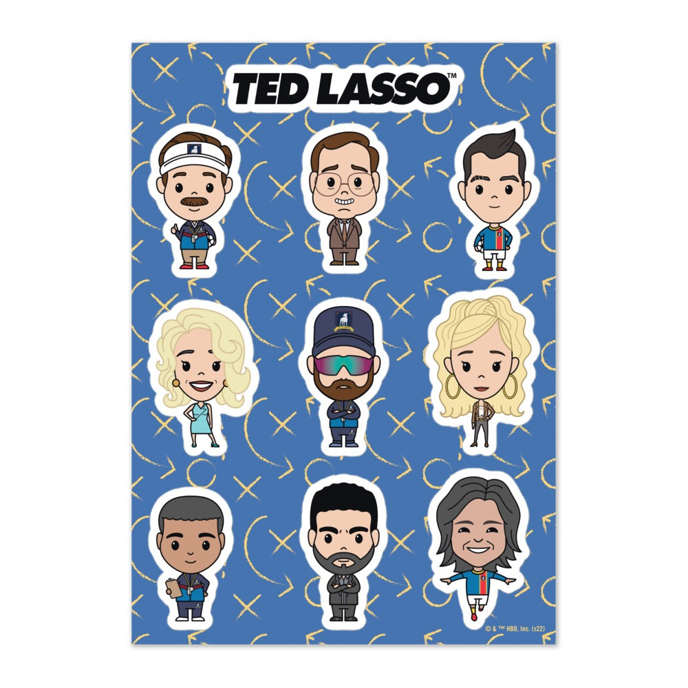 Ted Lasso Chibis Kiss Cut Sticker Sheet