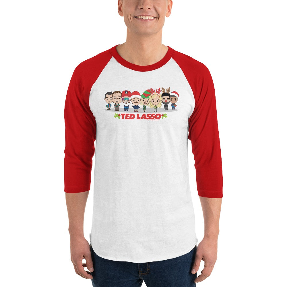 Ted Lasso Group Chibi Unisex 3/4 Sleeve Raglan Shirt